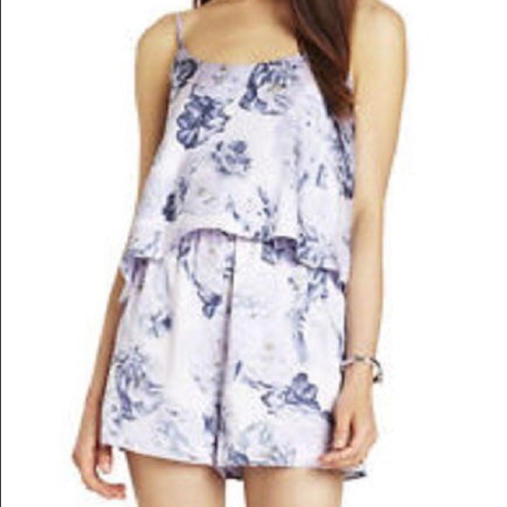 BCBGeneration Floral Blue and White Romper